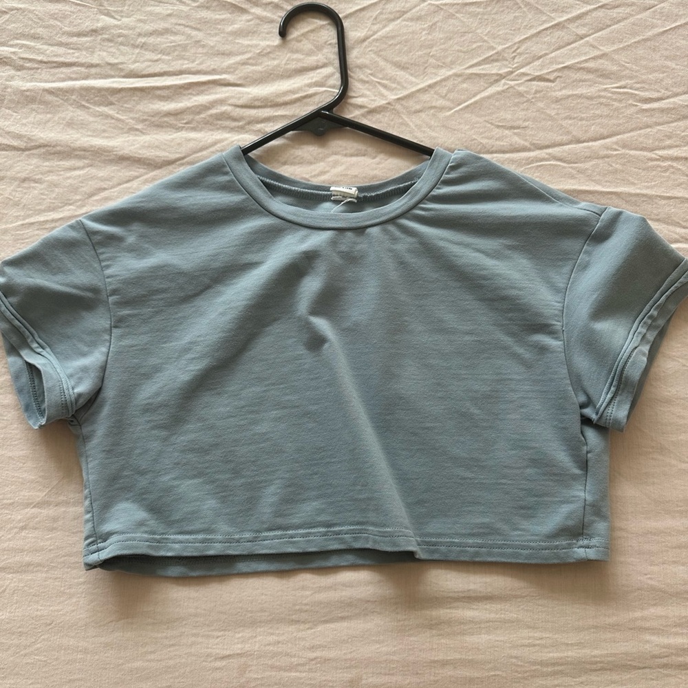 Casual Blue Crop Top